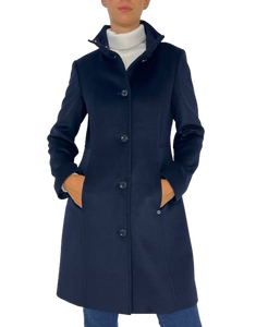 CAPPOTTO LUNGO DONNA BLU MONOPETTO