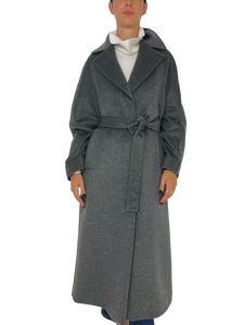 CAPPOTTO GRIGIO DONNA CON CINTURA