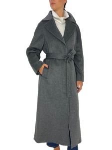 CAPPOTTO GRIGIO DONNA CON CINTURA