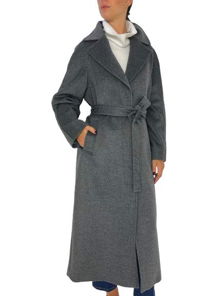 CAPPOTTO GRIGIO DONNA CON CINTURA