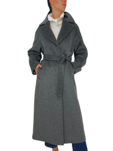 CAPPOTTO GRIGIO DONNA CON CINTURA