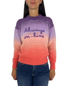 MAGLIONE DONNA VIOLA/ARANCIONE