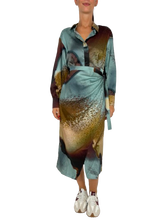 Carica l&#39;immagine nel visualizzatore di Gallery, ABITO DONNA FANTASIA AZZURRO/MARRONE
