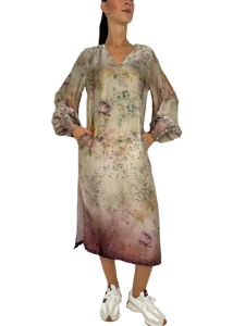 ABITO DONNA FANTASIA FLOREALE BEIGE