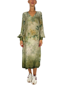 ABITO DONNA FANTASIA FLOREALE VERDE