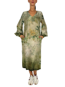 ABITO DONNA FANTASIA FLOREALE VERDE
