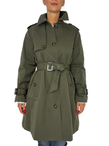 TRENC DONNA VERDE MILITARE DOPPIO PETTO