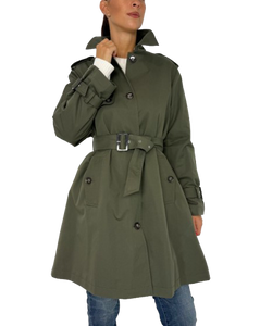 TRENC DONNA VERDE MILITARE DOPPIO PETTO