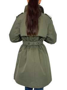 TRENC DONNA VERDE MILITARE DOPPIO PETTO