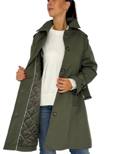 TRENC DONNA VERDE MILITARE DOPPIO PETTO