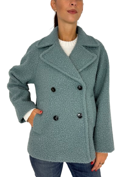 CAPPOTTO DONNA CARTA DA ZUCCHERRO CORTO IN TEDDY