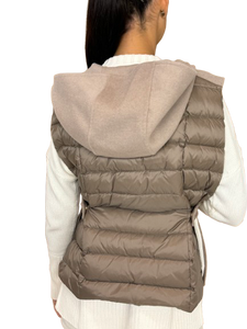 GILET DONNA TORTORA CON CAPPUCCIO