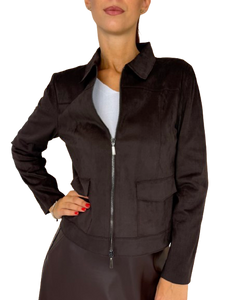 GIACCA DONNA MARRONE MONOPETTO