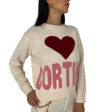 Carica l&#39;immagine nel visualizzatore di Gallery, PULLOVER DONNA ROSA CON LOGO FRONTALE
