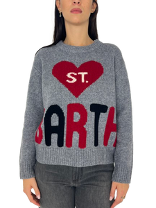 PULLOVER DONNA GRIGIO CON LOGO FRONTALE