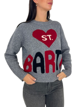 Carica l&#39;immagine nel visualizzatore di Gallery, PULLOVER DONNA GRIGIO CON LOGO FRONTALE
