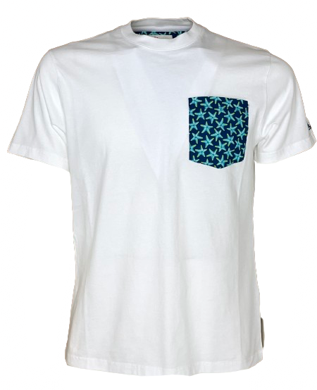 T-SHIRT UOMO BIANCA STELLE MARINE