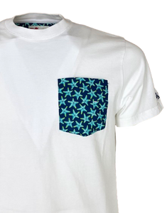 T-SHIRT UOMO BIANCA STELLE MARINE