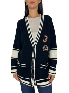 CARDIGAN DONNA NERO CON TOPPE