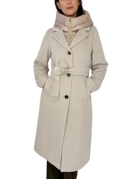 CAPPOTTO DONNA PANNA CON IMBOTTITURA