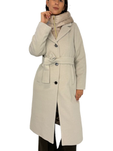 Carica l&#39;immagine nel visualizzatore di Gallery, CAPPOTTO DONNA PANNA CON IMBOTTITURA
