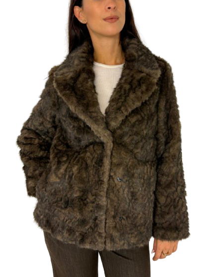 ECO-PELLICCIA DONNA MARRONE