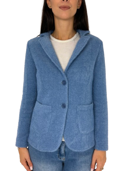 GIACCA DONNA AZZURRA MONOPETTO