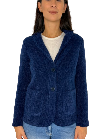 GIACCA DONNA BLU MONOPETTO