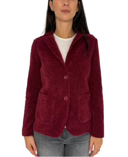 GIACCA DONNA BORDEAUX MONOPETTO