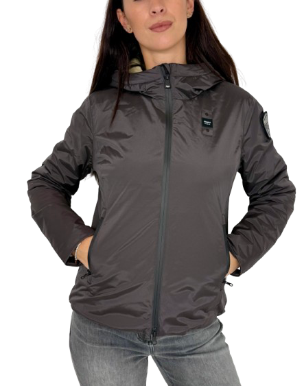 GIUBBINO DONNA GRIGIO CON CAPPUCCIO