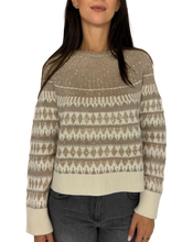Carica l&#39;immagine nel visualizzatore di Gallery, PULLOVER DONNA ORO/BEIGE A FANTASIA
