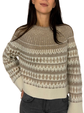 Carica l&#39;immagine nel visualizzatore di Gallery, PULLOVER DONNA ORO/BEIGE A FANTASIA
