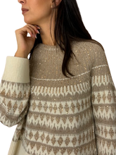 Carica l&#39;immagine nel visualizzatore di Gallery, PULLOVER DONNA ORO/BEIGE A FANTASIA

