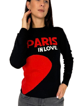 Carica l&#39;immagine nel visualizzatore di Gallery, PULLOVER DONNA GIROCOLLO PARIS IN LOVE
