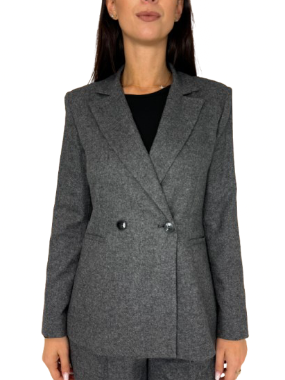 GIACCA DONNA GRIGIA MISTO LANA