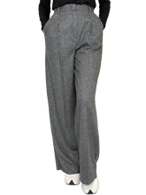 Carica l&#39;immagine nel visualizzatore di Gallery, PANTALONI DONNA A PALAZZO GRIGI MISTO LANA
