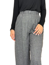Carica l&#39;immagine nel visualizzatore di Gallery, PANTALONI DONNA A PALAZZO GRIGI MISTO LANA
