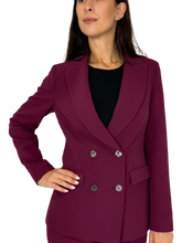 Carica l&#39;immagine nel visualizzatore di Gallery, GIACCA DONNA DOPPIOPETTO BORDEAUX
