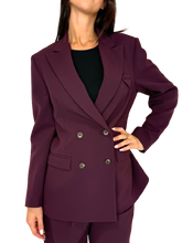 Carica l'immagine nel visualizzatore di Gallery, GIACCA DOPPIOPETTO DONNA BORDEAUX
