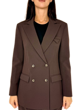 Carica l&#39;immagine nel visualizzatore di Gallery, GIACCA DONNA MARRONE DOPPIOPETTO
