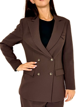 Carica l&#39;immagine nel visualizzatore di Gallery, GIACCA DONNA MARRONE DOPPIOPETTO
