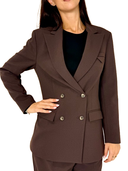 GIACCA DONNA MARRONE DOPPIOPETTO