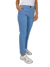 Carica l&#39;immagine nel visualizzatore di Gallery, PANTALONE DONNA AZZURRO A SIGARETTA
