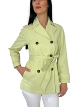 Carica l&#39;immagine nel visualizzatore di Gallery, TRENCH DONNA LIME DOPPIOPETTO CON CINTURA
