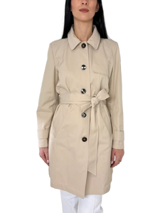 TRENCH DONNA BEIGE MONOPETTO CON CINTURA