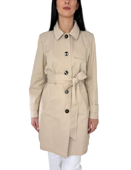 TRENCH DONNA BEIGE MONOPETTO CON CINTURA