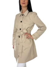 Carica l&#39;immagine nel visualizzatore di Gallery, TRENCH DONNA BEIGE MONOPETTO CON CINTURA
