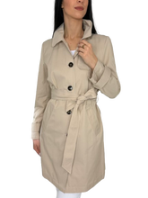 Carica l&#39;immagine nel visualizzatore di Gallery, TRENCH DONNA BEIGE MONOPETTO CON CINTURA
