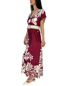 ABITO DONNA BORDEAUX FANTASIA FLOREALE