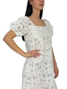 VESTITO DONNA BIANCO RICAMO SANGALLO